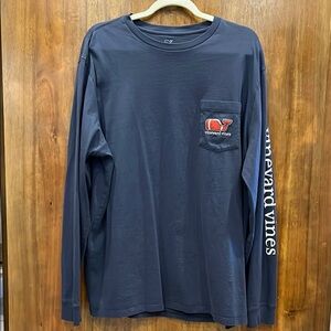 Vineyard Vines Blue Long Sleeve Football Tee